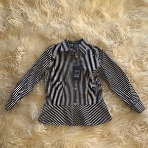 Polo Ralph Lauren Gray Stripped Top NWT